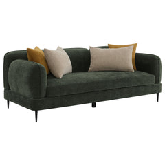 Jade Chenille Upholstered Modern Track Arm Sofa Green - What&
