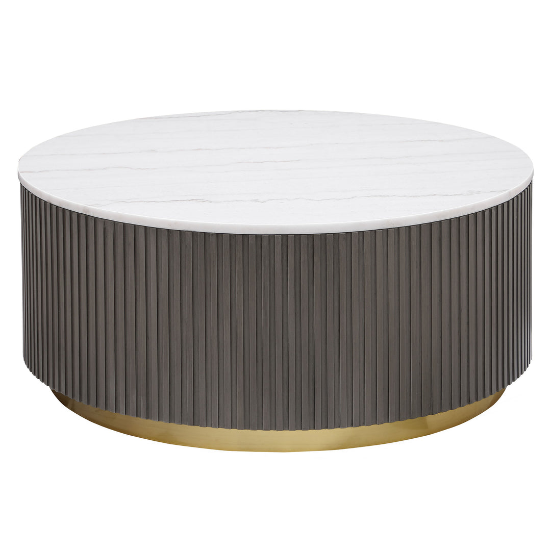 Jason Round White Marble Top Coffee Table Charcoal - What&