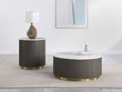 Jason Round White Marble Top Coffee Table Charcoal - What&