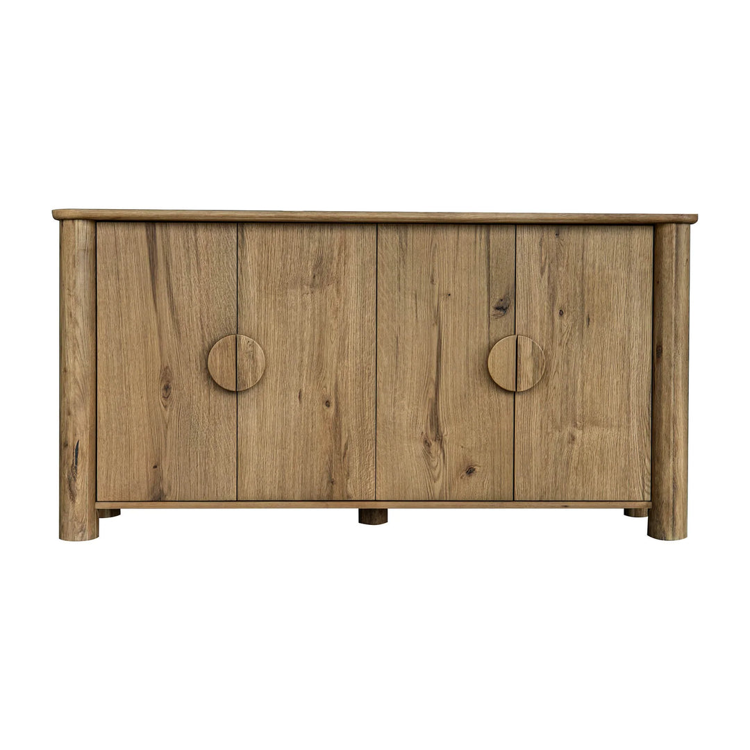 Jasper Large Sideboard in Natural side angle - cracked oak sideboard by LH Imports - Whats New Furniture Portland OR