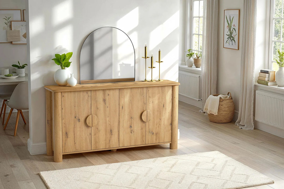 Jasper Large Sideboard in Natural room setting - cracked oak sideboard by LH Imports - Whats New Furniture Portland OR