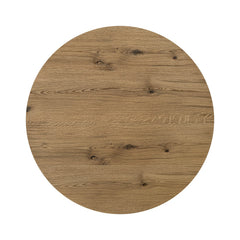 Jasper Round Dining Table close-up of oak veneer tabletop surface - Whats New Furniture Portland OR