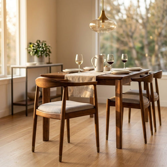Java Dining Chair (Alder &amp; Tweed) in Madagascar Oak side angle - Madagascar Oak dining chair - Whats New Furniture Portland OR