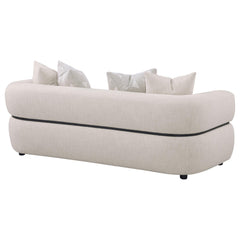 Jeanette 84-inch Fabric Upholstered Round Arm Sofa Beige - What&