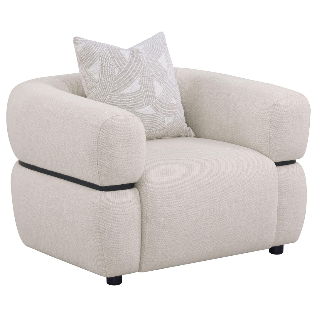 Jeanette Fabric Upholstered Round Arm Accent Chair Beige - What&