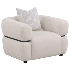 Jeanette Fabric Upholstered Round Arm Accent Chair Beige - What&