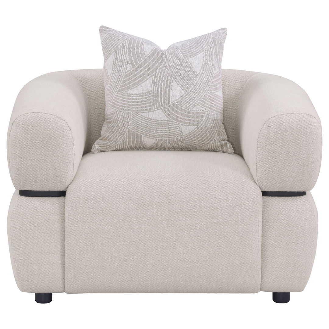 Jeanette Fabric Upholstered Round Arm Accent Chair Beige - What&