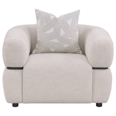 Jeanette Fabric Upholstered Round Arm Accent Chair Beige - What&