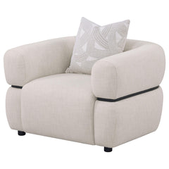 Jeanette Fabric Upholstered Round Arm Accent Chair Beige - What&