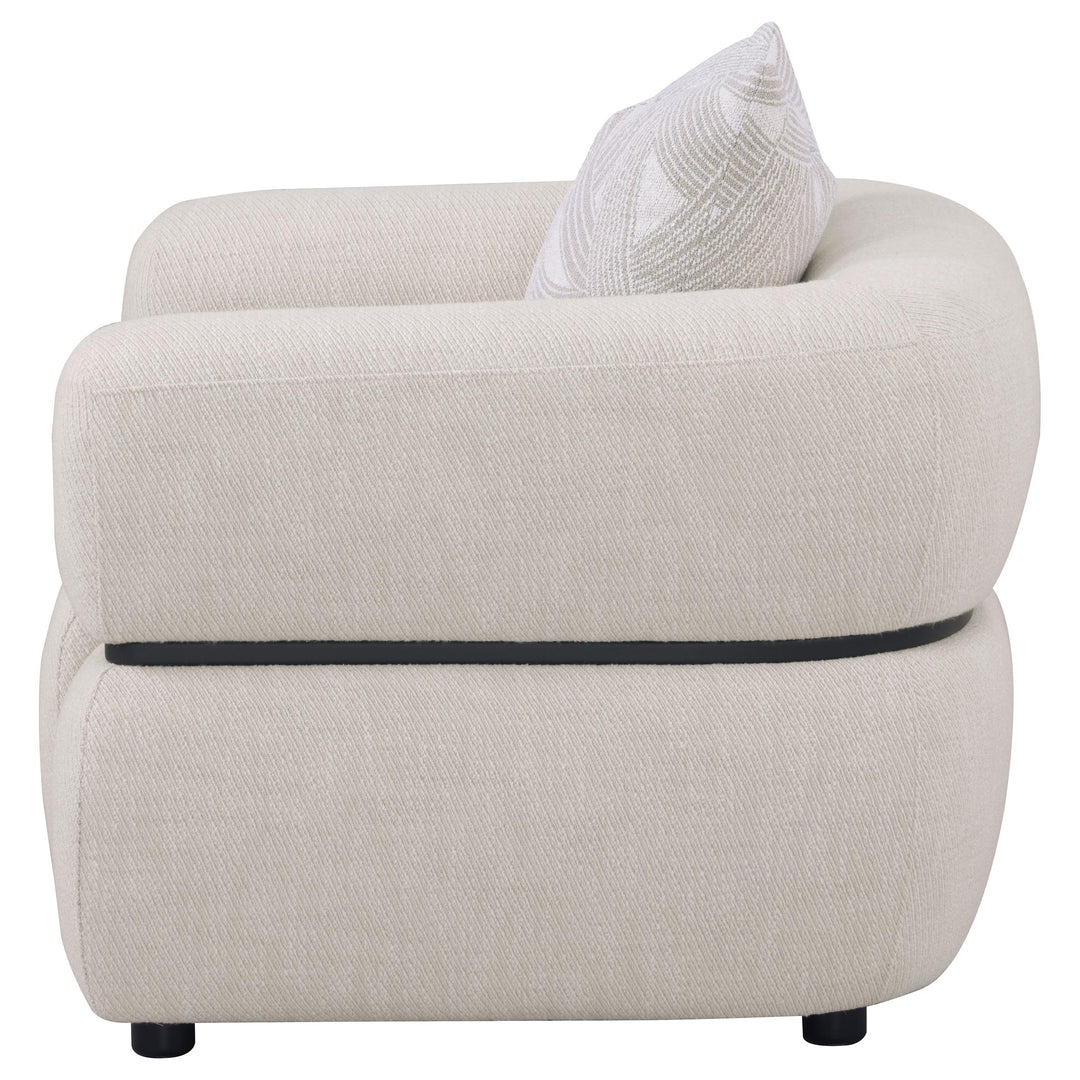 Jeanette Fabric Upholstered Round Arm Accent Chair Beige - What&