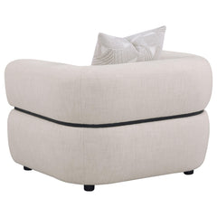 Jeanette Fabric Upholstered Round Arm Accent Chair Beige - What&
