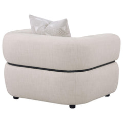 Jeanette Fabric Upholstered Round Arm Accent Chair Beige - What&