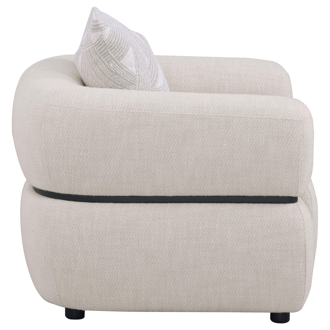 Jeanette Fabric Upholstered Round Arm Accent Chair Beige - What&