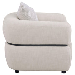Jeanette Fabric Upholstered Round Arm Accent Chair Beige - What&
