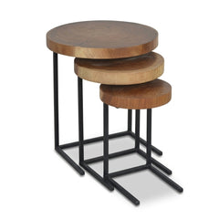 Reclaimed Teak Nesting End Tables - Studio Front - What&