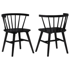 Jeffries Windsor Wood Dining Side Chair Black (Set of 2) - What&