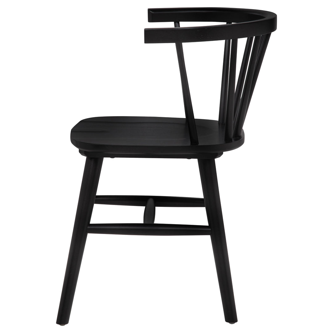 Jeffries Windsor Wood Dining Side Chair Black (Set of 2) - What&