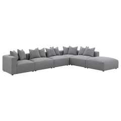 Jennifer 6-piece Upholstered Modular Sectional Grey - What&