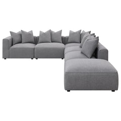 Jennifer 6-piece Upholstered Modular Sectional Grey - What&