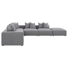 Jennifer 6-piece Upholstered Modular Sectional Grey - What&