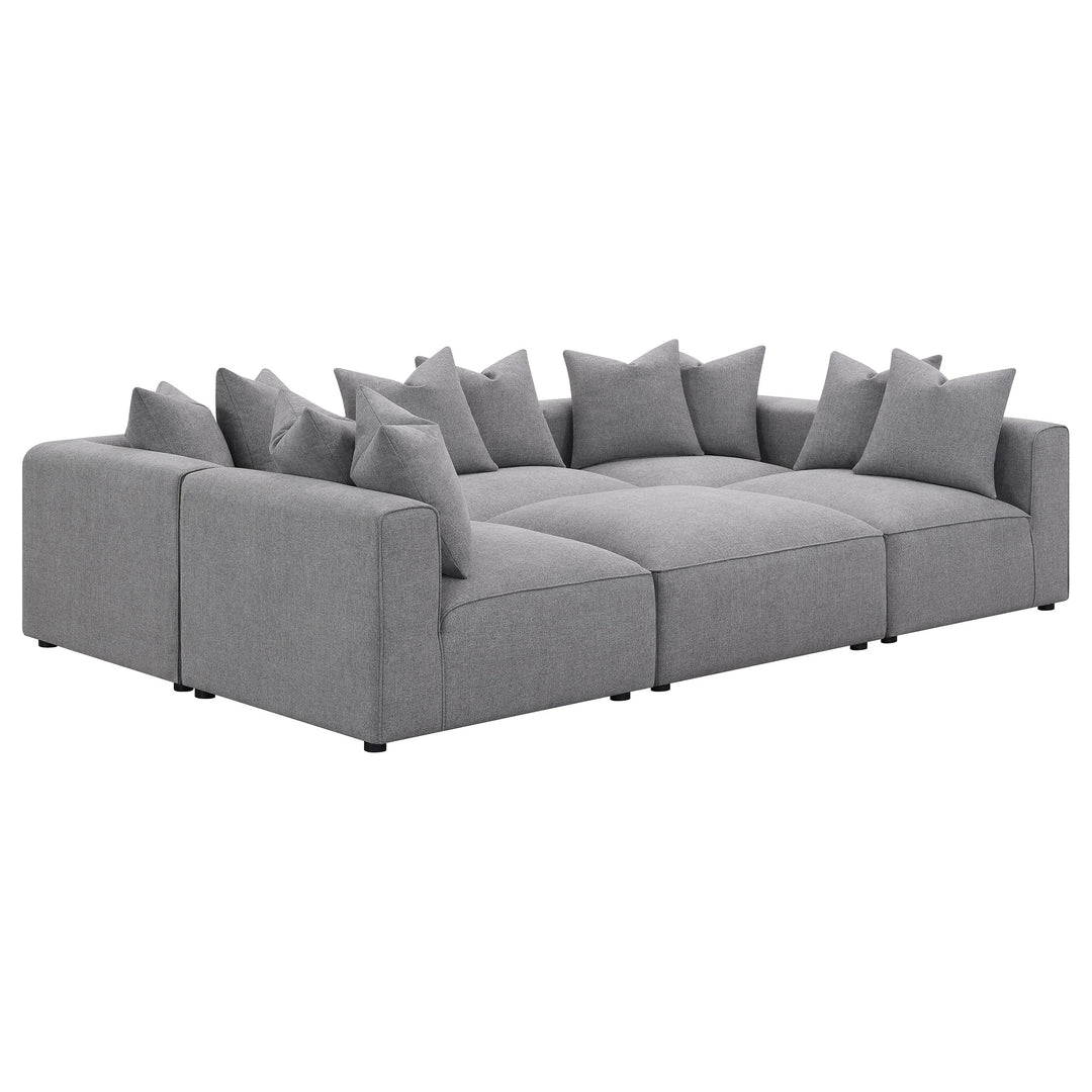 Jennifer 6-piece Upholstered Modular Sectional Grey - What&