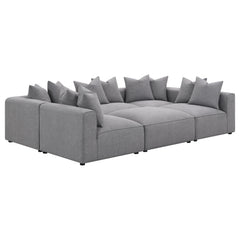 Jennifer 6-piece Upholstered Modular Sectional Grey - What&