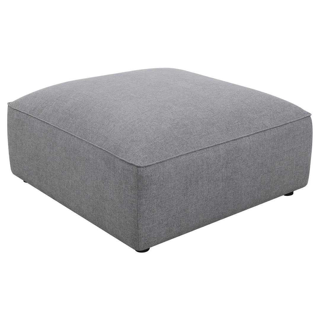 Jennifer Square Upholstered Ottoman Grey - What&