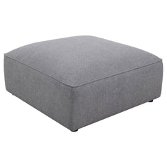 Jennifer Square Upholstered Ottoman Grey - What&