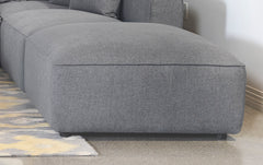 Jennifer Square Upholstered Ottoman Grey - What&