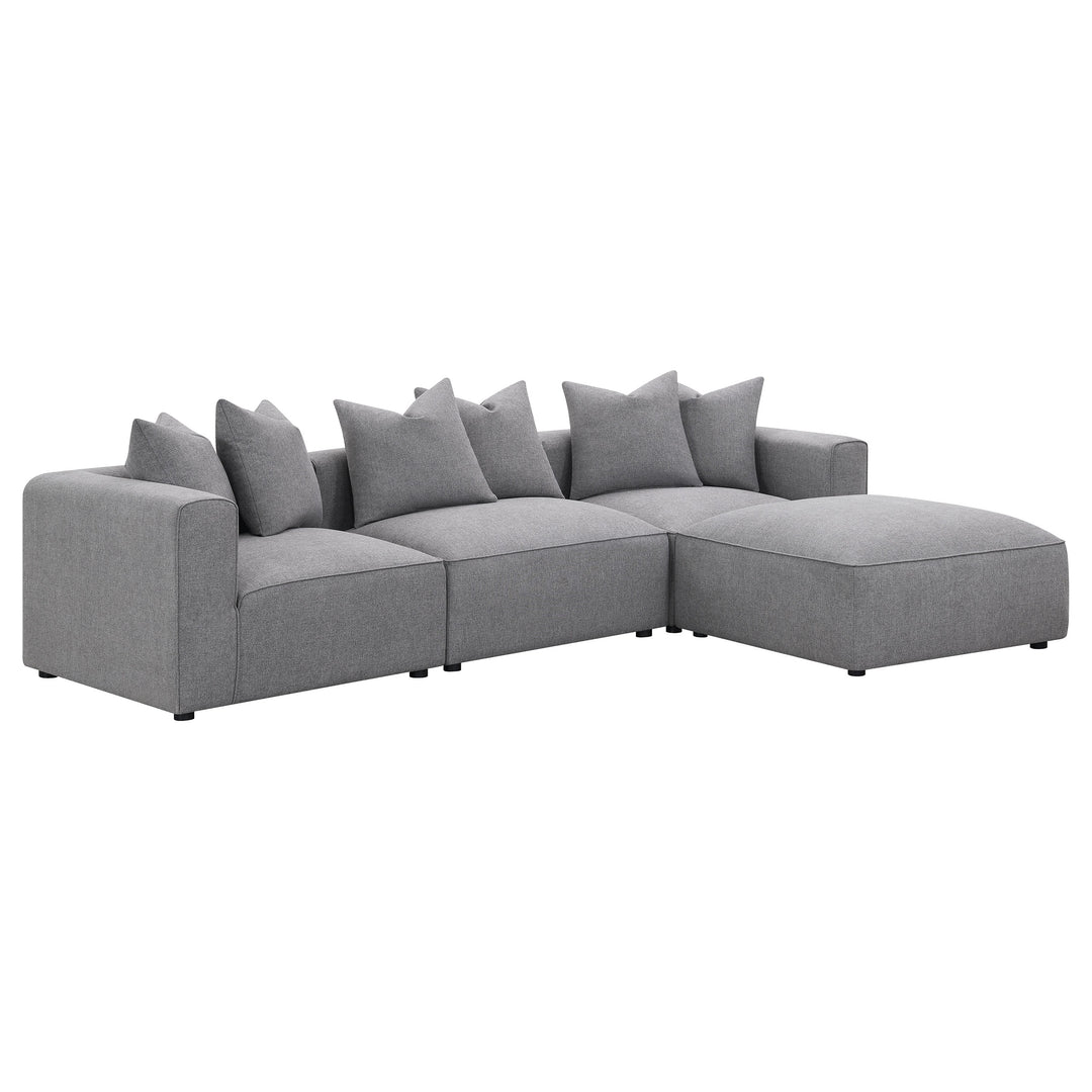 Jennifer Square Upholstered Ottoman Grey - What&