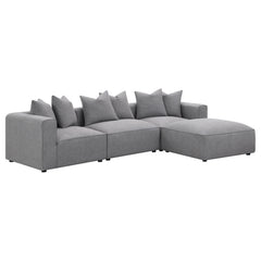 Jennifer Square Upholstered Ottoman Grey - What&