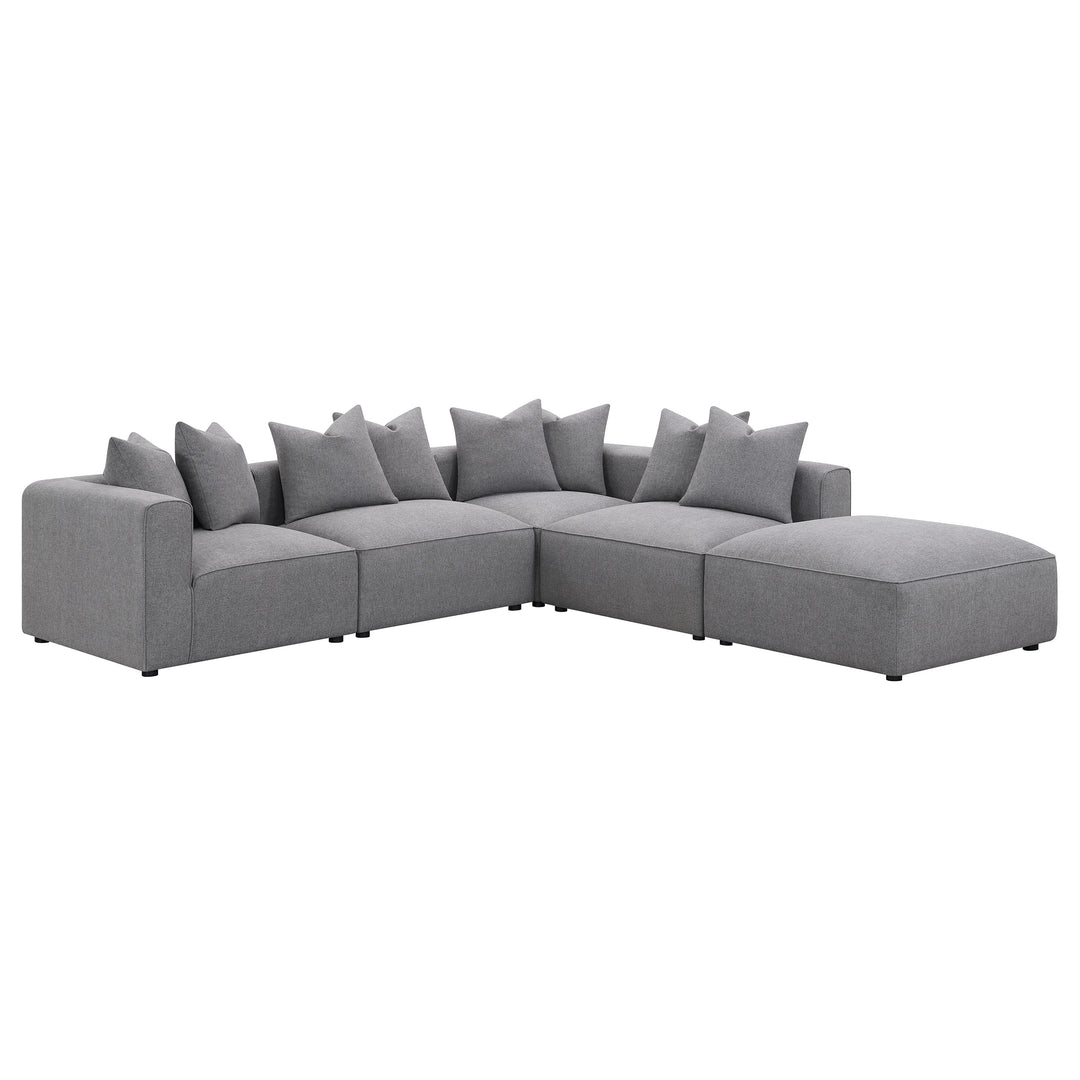Jennifer Square Upholstered Ottoman Grey - What&