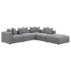 Jennifer Square Upholstered Ottoman Grey - What&