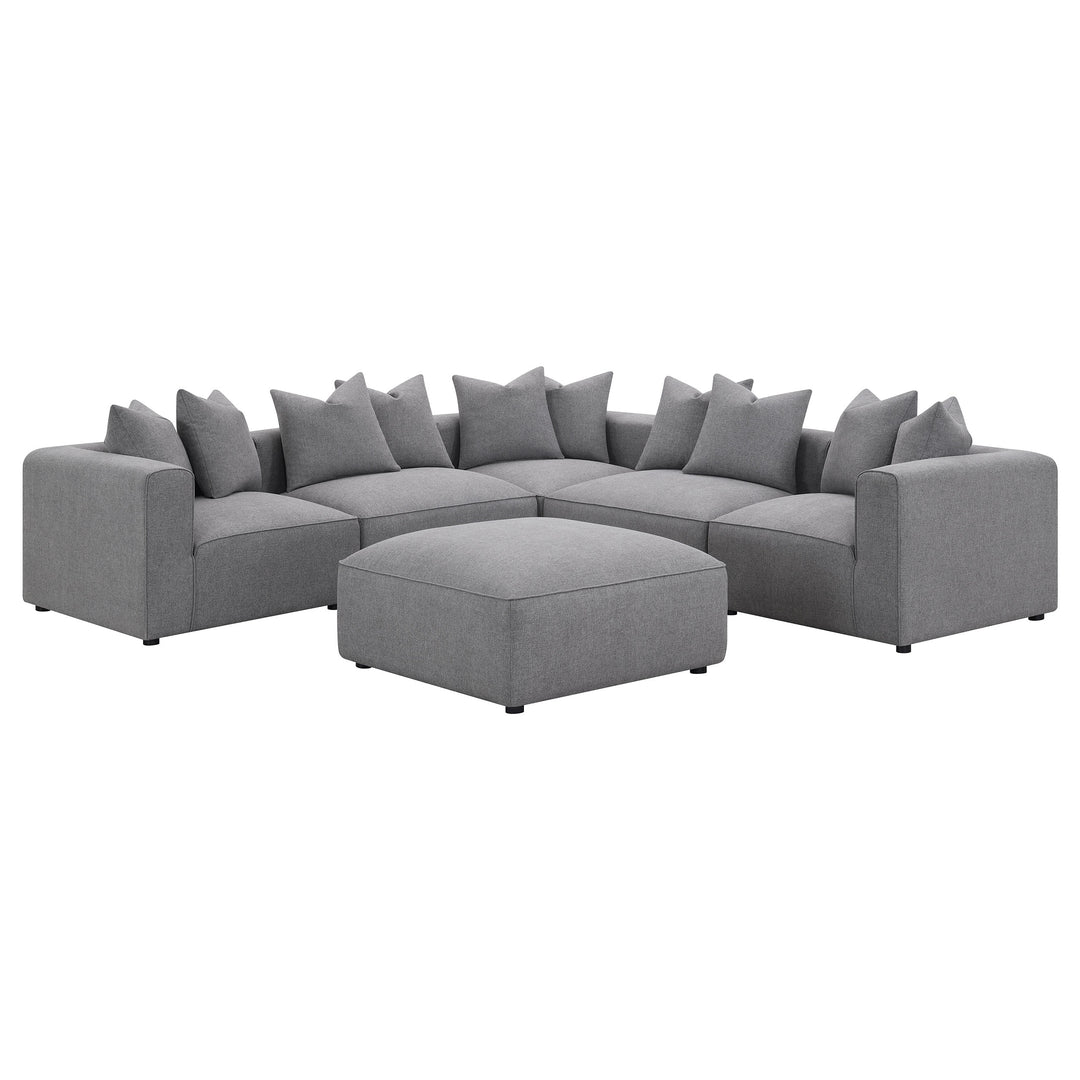 Jennifer Square Upholstered Ottoman Grey - What&