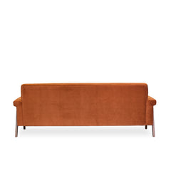 Jesper Sofa in Julia Cinder back view - mid-century sofa with walnut legs by Stylus - Whats New Furniture Portland OR