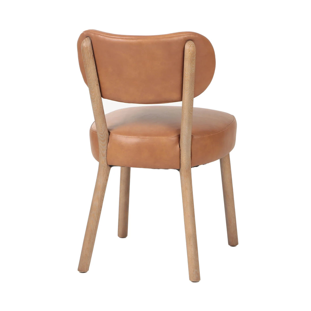 Jesse Leather Dining Chair in Brown Leather back view - leather dining chair by LH Imports - Whats New Furniture Portland OR