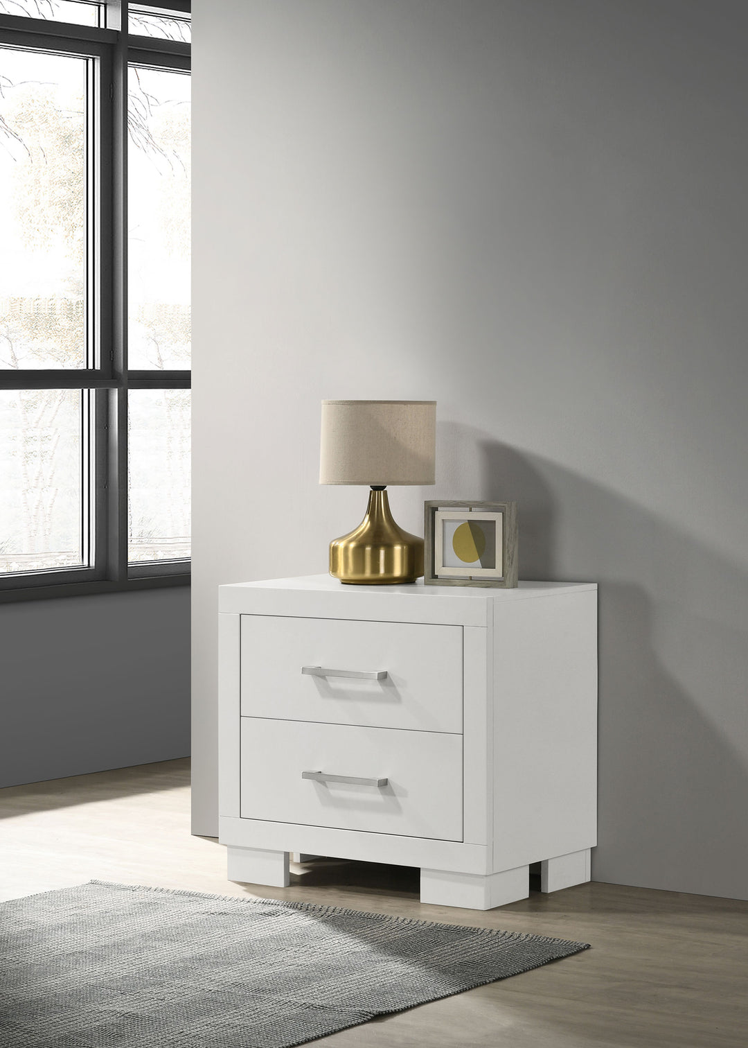 Jessica 2-drawer Nightstand Snow White - What&