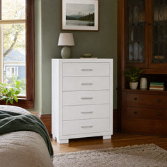 Jessica 5 Drawer Bedroom Chest Snow White styled in Portland NW 23rd Victoriwith a bay window living room - What&