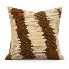 Jockey Ginger woven stripe throw pillow front view by Decor Fifty-Five - Whats New Furniture Portland OR