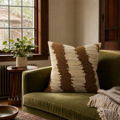 Jockey Ginger Throw Pillow styled in a Portland living room lifestyle - Whats New Furniture