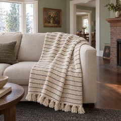 Jojo Oversized Throw in Ivory/Charcoal styled in a Portland home - Whats New Furniture