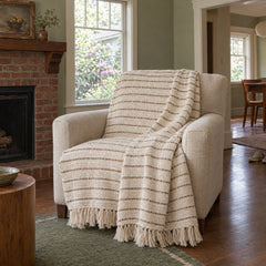 Jojo Oversized Throw in Ivory/Walnut styled in a Portland home - Whats New Furniture