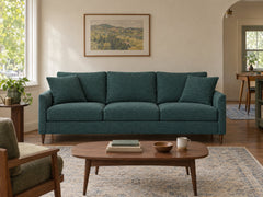 Josie Sofa in Infusion Seawater styled in a 1940s Woodstock cottage - Whats New Furniture Portland OR