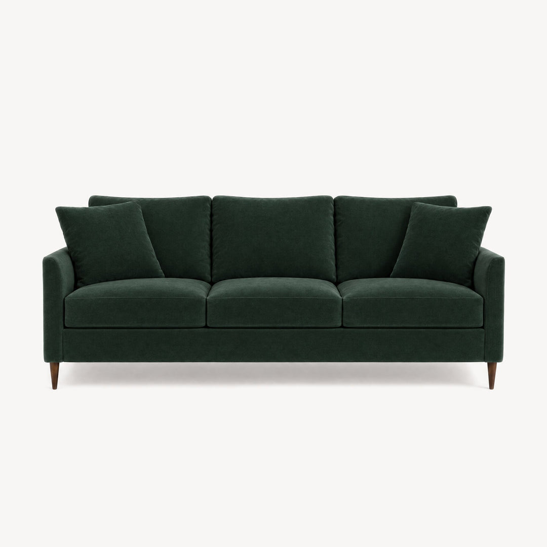 Josie Sofa in Julia Emerald - studio front view - Stylus - Whats New Furniture Portland OR