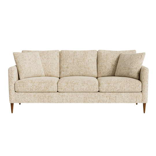 Josie Sofa in Malibu Parchment side angle - mid-century sofa by Stylus - Whats New Furniture Portland OR