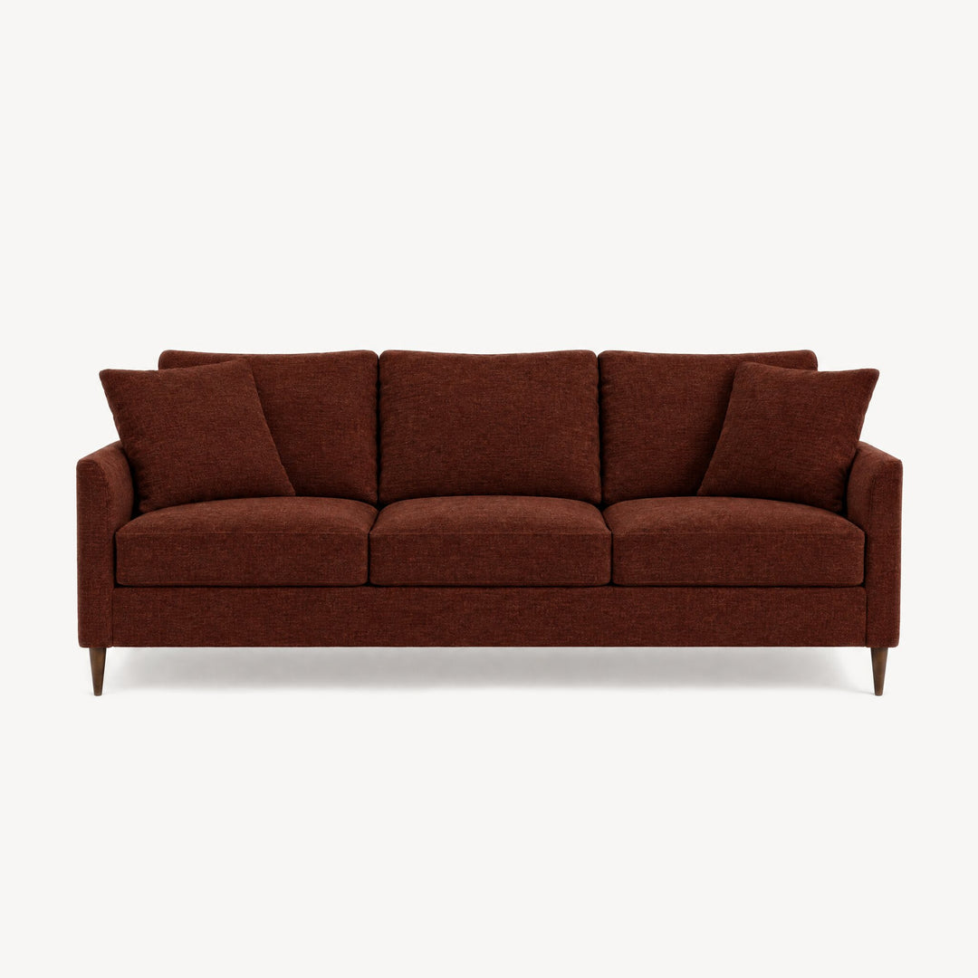 Josie Sofa in Serenity Cinnamon - studio front view - Stylus - Whats New Furniture Portland OR