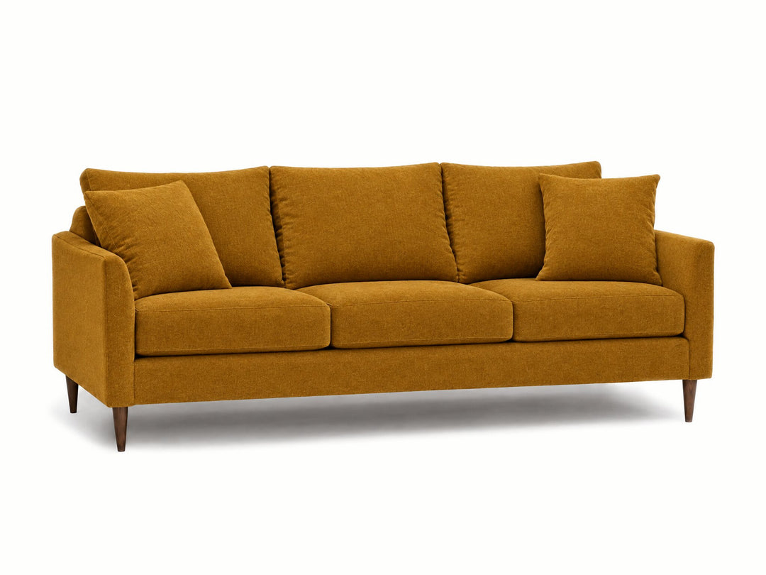 Josie Sofa in Tempest Gold - studio three-quarter view - Stylus - Whats New Furniture Portland OR