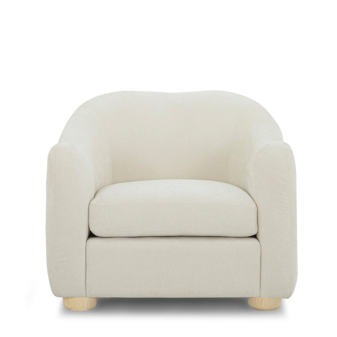 Joss Armchair in Bone - mid-century cocooning armchair private label - Whats New Furniture Portland OR