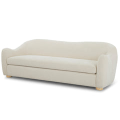 Joss Sofa in Bone corner detail - curved mid-century sofa private label - Whats New Furniture Portland OR