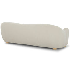Joss Sofa in Bone top-down view - curved mid-century sofa private label - Whats New Furniture Portland OR